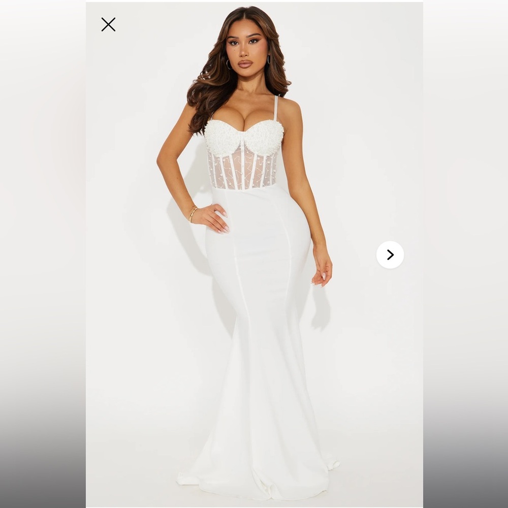 Fashion Nova White Lace Wedding Dress